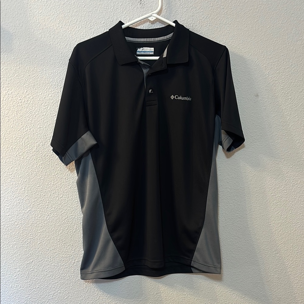 Columbia Men's Black and Gray Polo Shirt